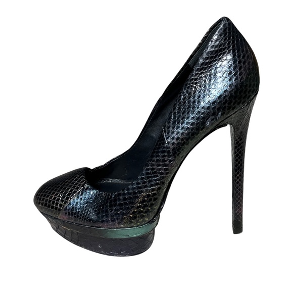 Brian Atwood Ferguson Iridescent Snakeskin Print Leather Platform Pumps Size 8 - Picture 4 of 15
